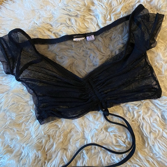 Black urban outfitters mesh tie top - Picture 1 of 2